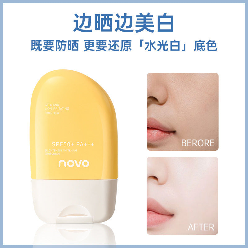 Novo radiant & protective whitening sunscreen - high spf, full body coverage, waterproof, sweat-resistant, uv protection - perfect for students, outdoor activities, and military training