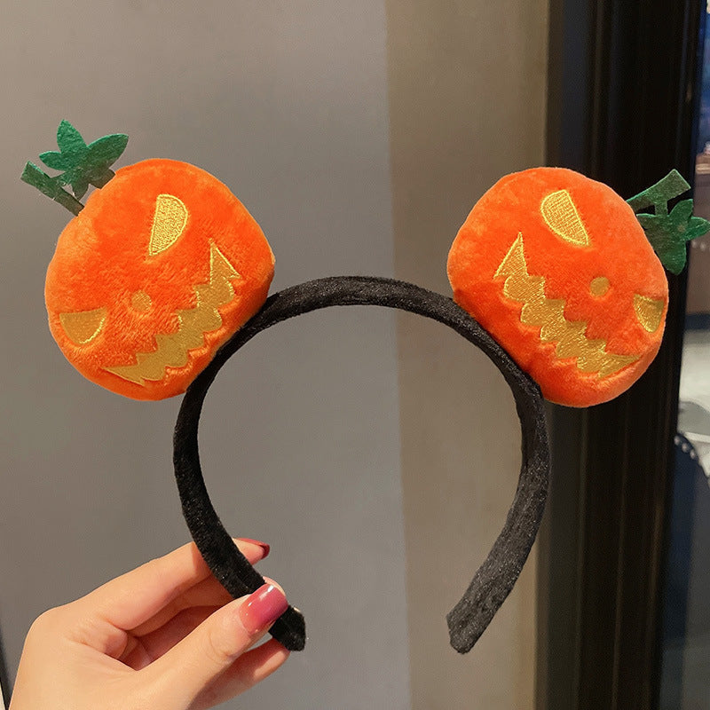 Cartoon doll hair accessories women's holiday dress up performance headwear decoration devil pumpkin headband funny halloween hairband