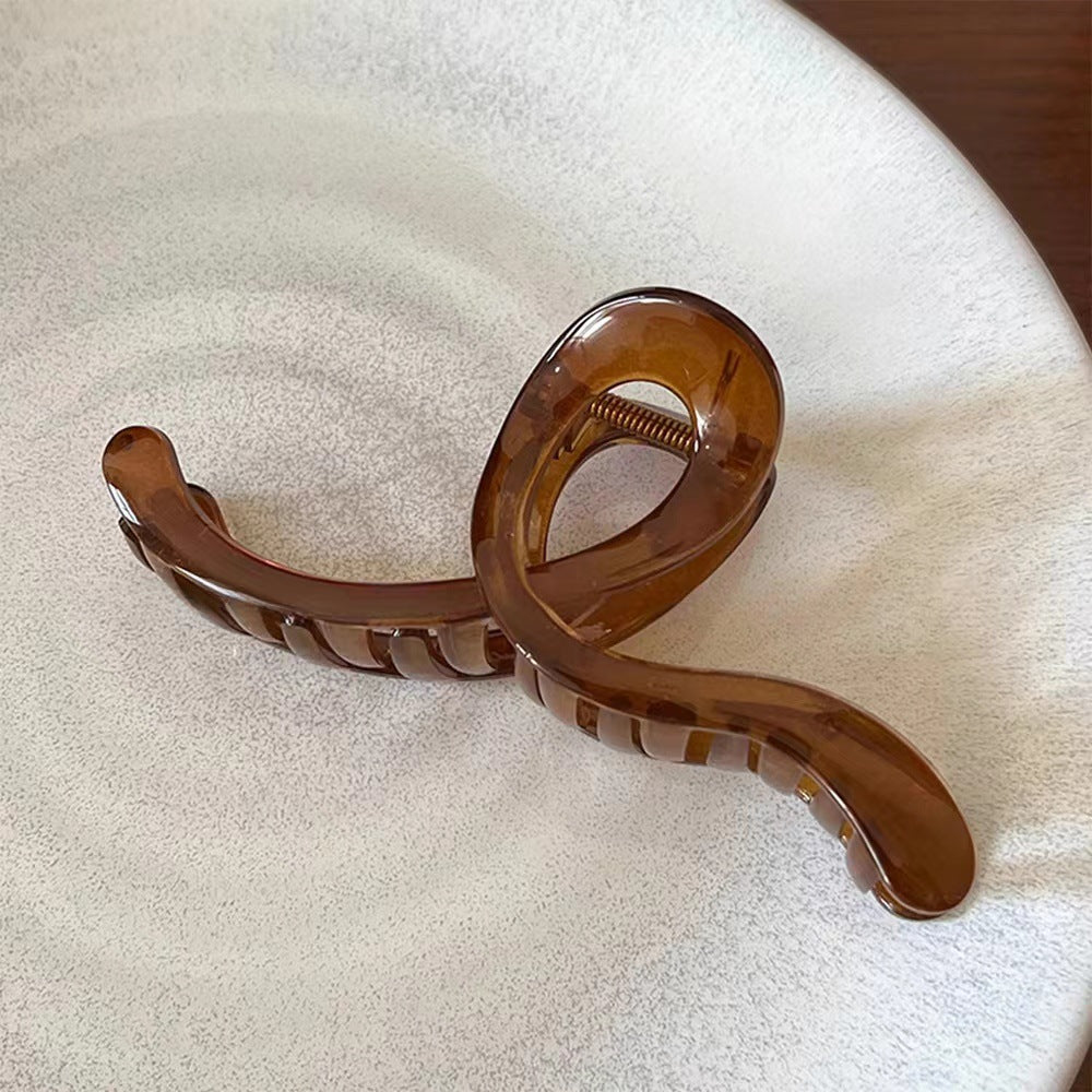 Sense of design geometric lines back of head hair clip large shark clip female frosted easiest for matchelegant hair clip headwear