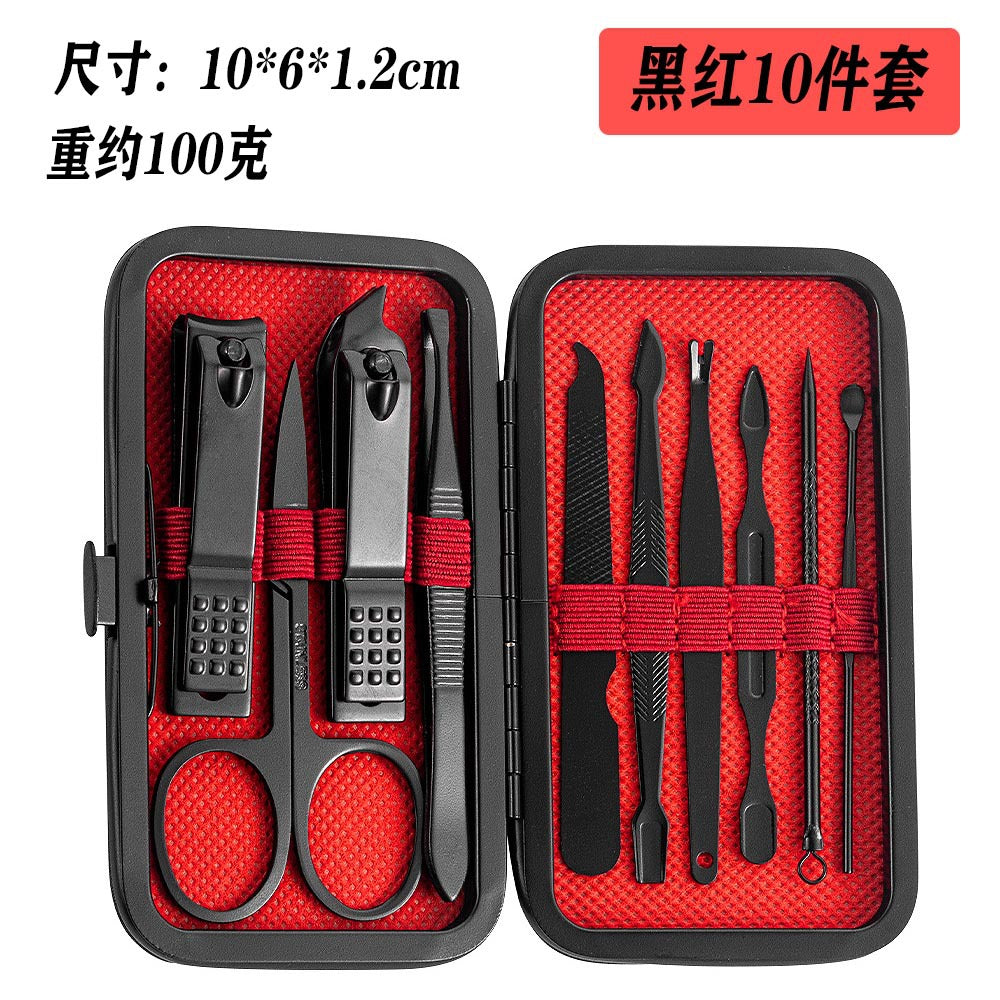 black 24-piece nail clipper set stainless steel nail clipper complete manicure manicure set spot wholesale