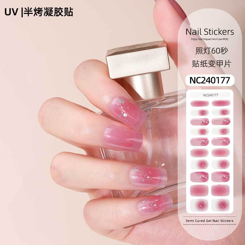 Zhengxiang custom gel nail art stickers - french style, uv/led semi-cured, waterproof, wholesale for export