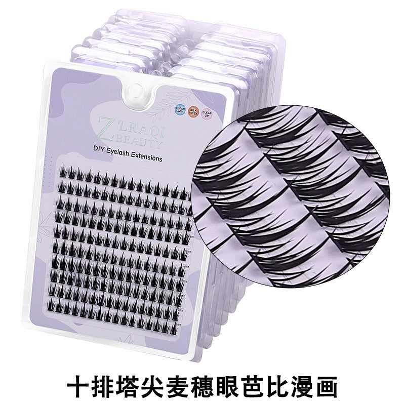 Segmented false eyelashes non-glue diy big devil sunflower eyelashes single cluster cos comic style little devil eye tail