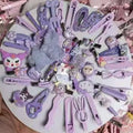 Purple hair clips - 50 piece set: cute hair clips, sweet & girly bang clips, japanese style cartoon hair accessories
