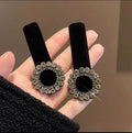 Rhinestone flocking hairpin for women, back of head broken hair bb clip, forehead side bangs clip, classy hairpin headwear autumn