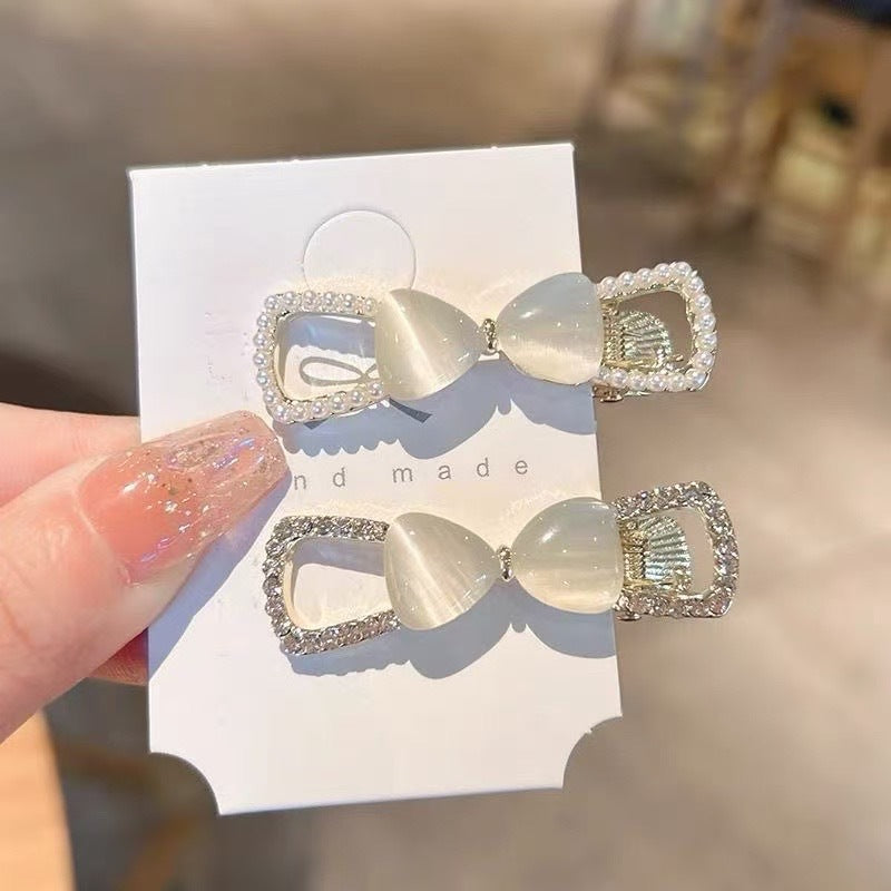 New cat's eye bow alligator hair clip - women's high-end side/front bangs clip