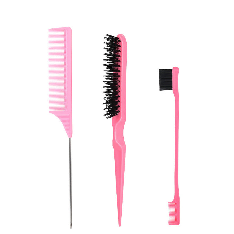 hairdressing brush suit nylon teasing hair brush double-sided hair edge brush smooth comb hair comb pointed tail comb hairdressing