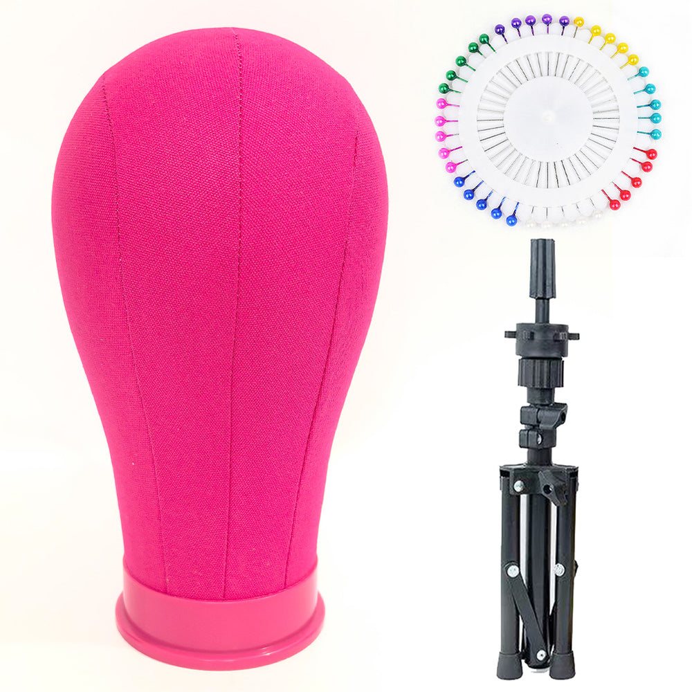 Canvas head mold can be inserted with pins to place wig stand dummy head model styling model head cloth display tripod