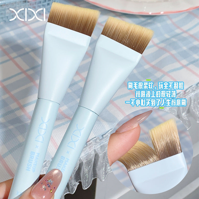 Xixi one-stroke foundation brush - ultra-thin flat angled head for seamless, flawless application - makeup brush beauty tool