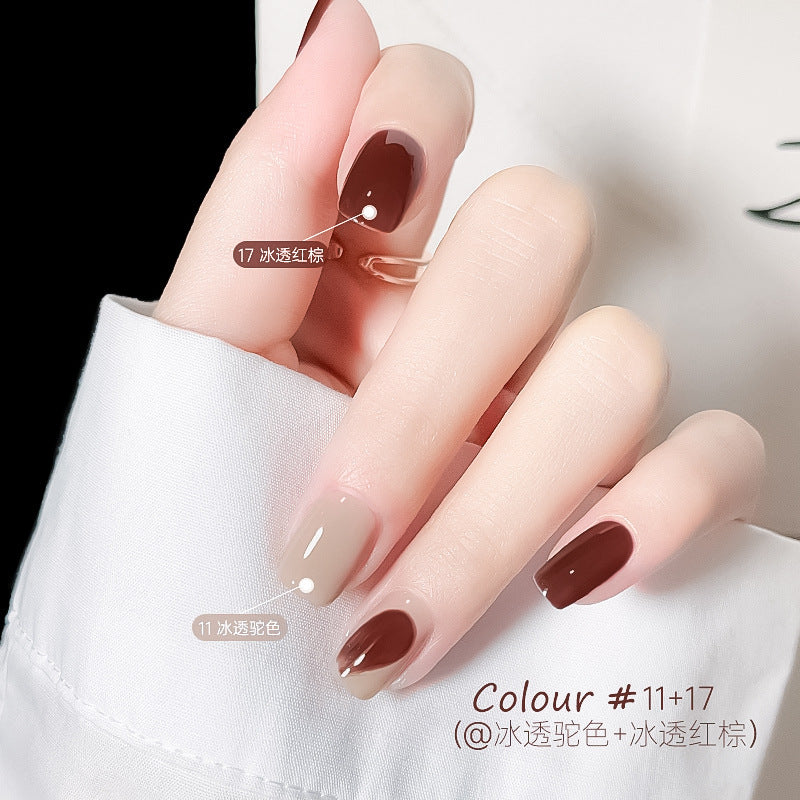 Fall and winter transparent nude bell water-based nail polish no baking quick drying long-lasting non-peelable jelly nail salon nail polish