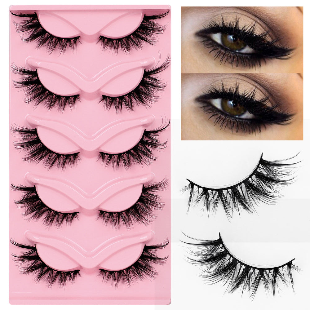 fox style false eyelashes glue style qingdao european and american curling stereo cat eye style hard stem false eyelashes factory