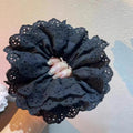 Double-layer large lace scrunchie - french romantic hollow-out hair tie - lolita style hair accessory for women