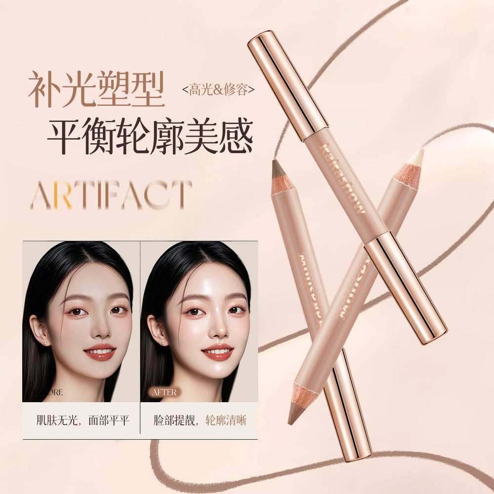 Kakashow 3d dual-ended contouring stick - natural highlight & shadow duo for sculpting and brightening