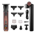 Men's electric back shaver - long handle, retractable hair remover, waterproof rechargeable razor with led display