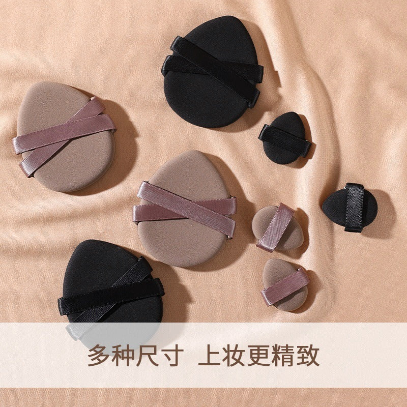 Thickenedsoft double ribbon air cushion puff dry and wet dual-use makeup application and easy to eat powder double bandage makeup puff