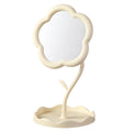 Flower desktop dressing mirror student dormitory portable sunflower makeup mirror plastic storage for home mirror