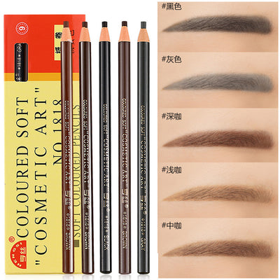 Authentic hengsi 1818 eyebrow pencil - waterproof, sweat-proof, smudge-proof. beginner-friendly, peel-off, sharpenable chisel tip eyebrow pencil