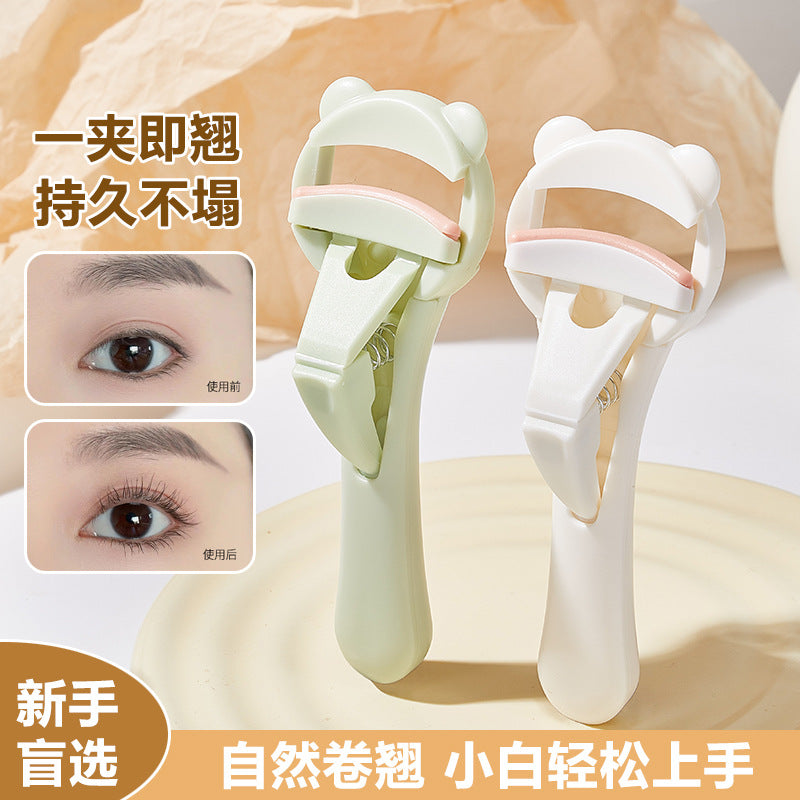 Jonbos slim waist eyelash curler - wide angle sunflower design, long-lasting hold, eyelid-friendly, portable curler