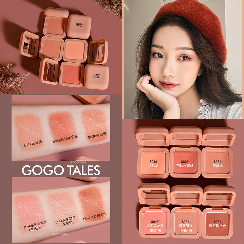 Gogo tales yoranyayun blush light orange daily mixed rouge nature nude makeup repair makeup