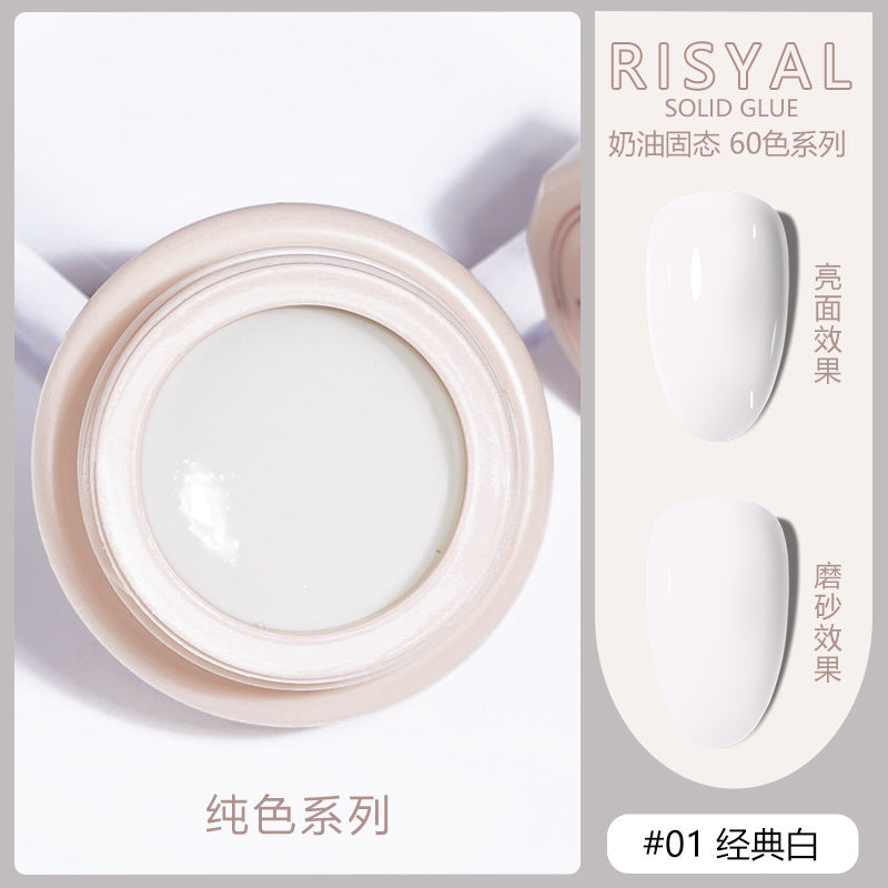 Risyal icy solid gel polish 5ml - smooth cream gel nail polish, japanese style nail polish for nail salons