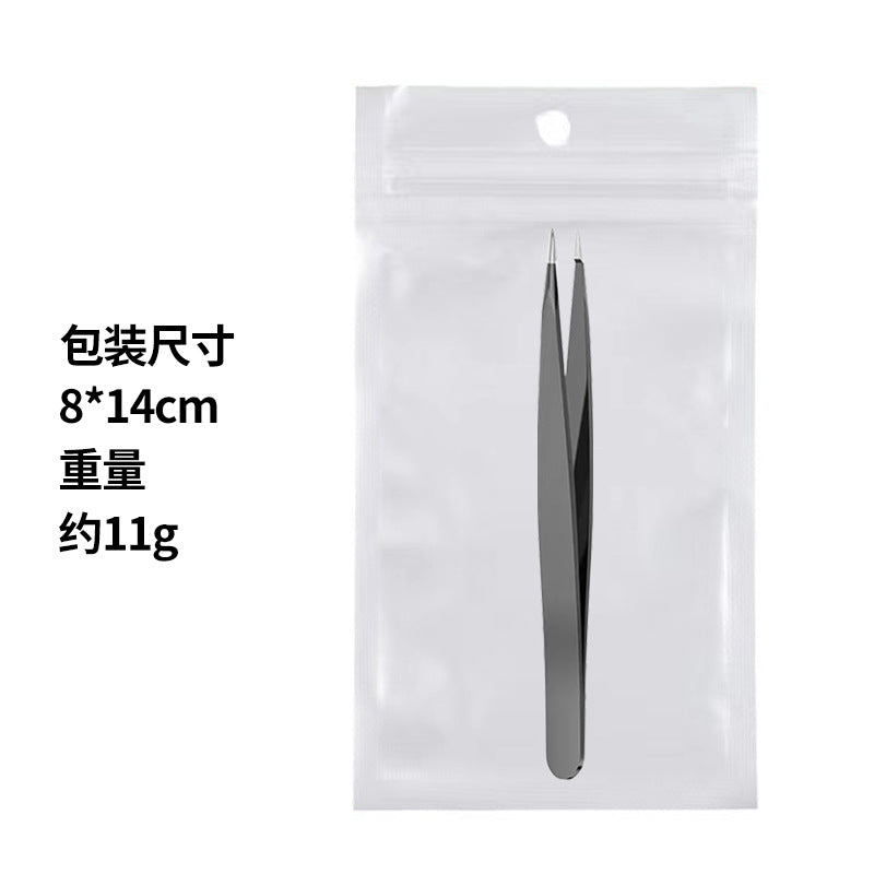 Stainless steel eyebrow tweezers - black & silver - multi-purpose hair removal tweezers - eyebrow tweezer set - high-quality tweezers wholesale