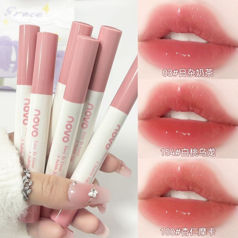 Novo charming color translucent hydrating lipstick mirror moisturizing waterproof not easy to lose pigment whitening lipstick