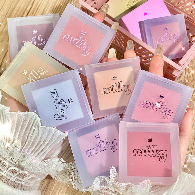Xixi milk galaxy soft matte blush - color boosting & diminishing shades, blush blue & blush purple, enhance your complexion blush palette