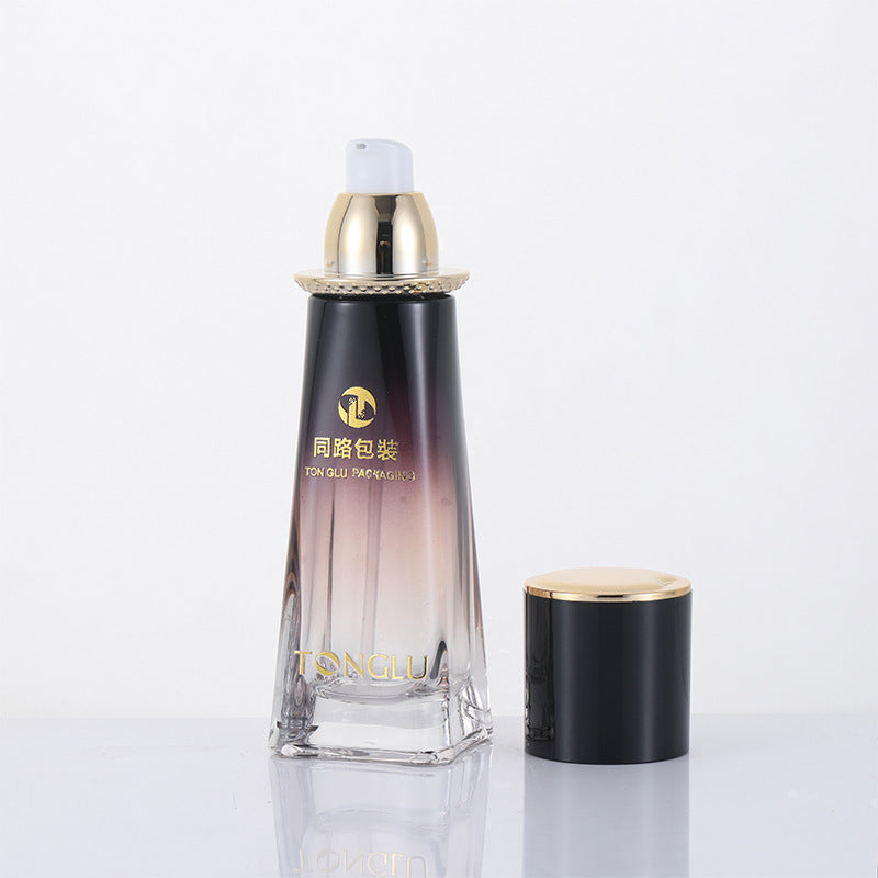 New cosmetic glass suit packaging material 120ml water emulsion dispensing glass bottle cream skin care product suit bottle