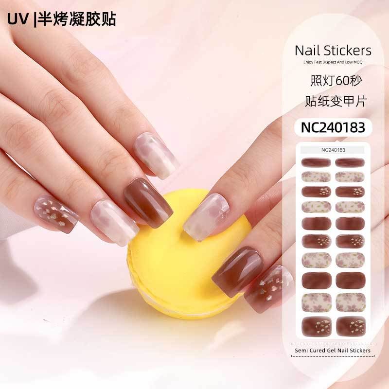 Zhengxiang custom gel nail art stickers - french style, uv/led semi-cured, waterproof, wholesale for export