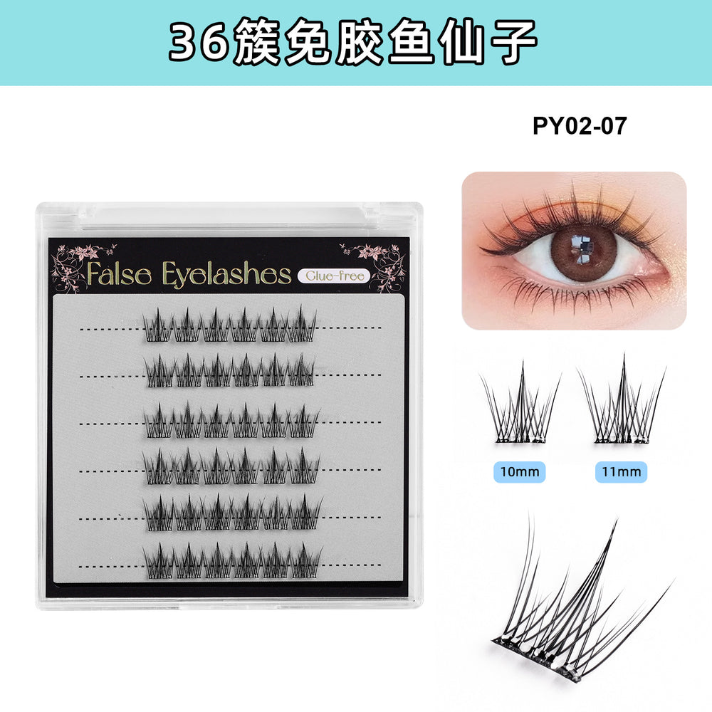 Carefully selected* pingdu glue-free false eyelashes 10 rows of nature self-adhesive mixed large-capacity fox false eyelashes in stock wholesale
