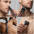 Retractable pole men's body hair electric trimmer waterproof rechargeable shaver led digital display back shaver