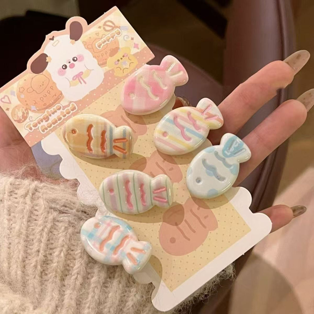 Sweet cream style fish duckbill clip girls forehead bangs side broken hair hairpin classy hair accessories