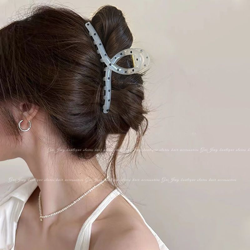 Summernew arrival black and white polka dot gripper for women's back of head fashioncasual hair clip shark clip hairpin classy hair clip