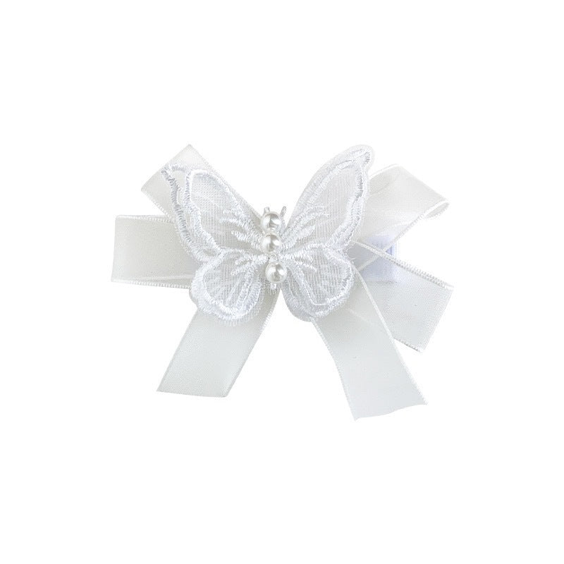 Gentle fairy butterfly pearl hair clip women's side classy bow duckbill clip hair clip headwear hair accessories