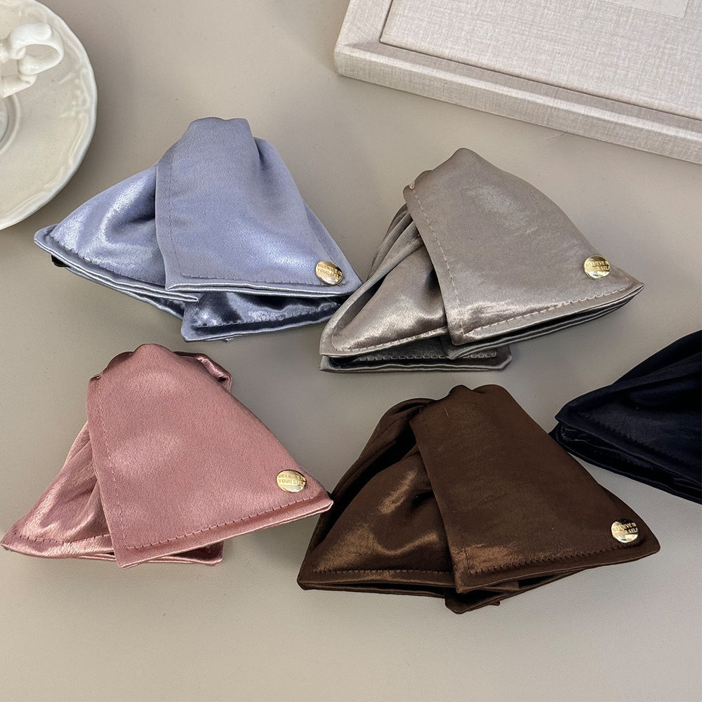 Satin shell triangle clip for women 2025new arrival hair clip back of head hair shark clip elegance half-tied hair clip headwear