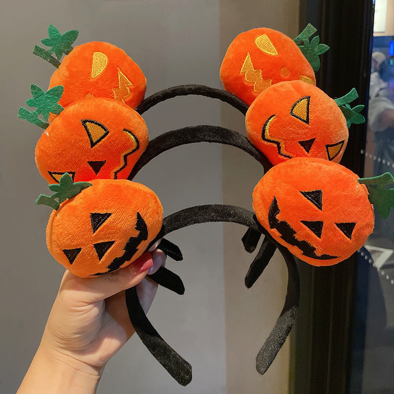 Cartoon doll hair accessories women's holiday dress up performance headwear decoration devil pumpkin headband funny halloween hairband