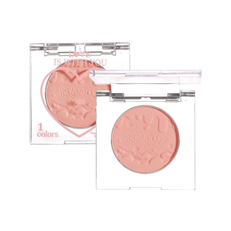 Makeup xixi tea peach heart single color blush expansion and contraction color matte nature to enhance complexion contouring blush palette