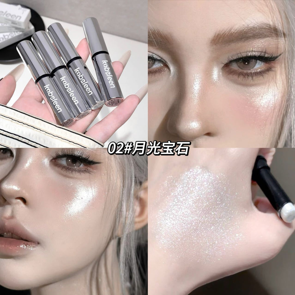 Makeup kobeleen jelly highlight stick pearlescent flash clear water-glow skin stereo brightening lying silkworm eye shadow stick