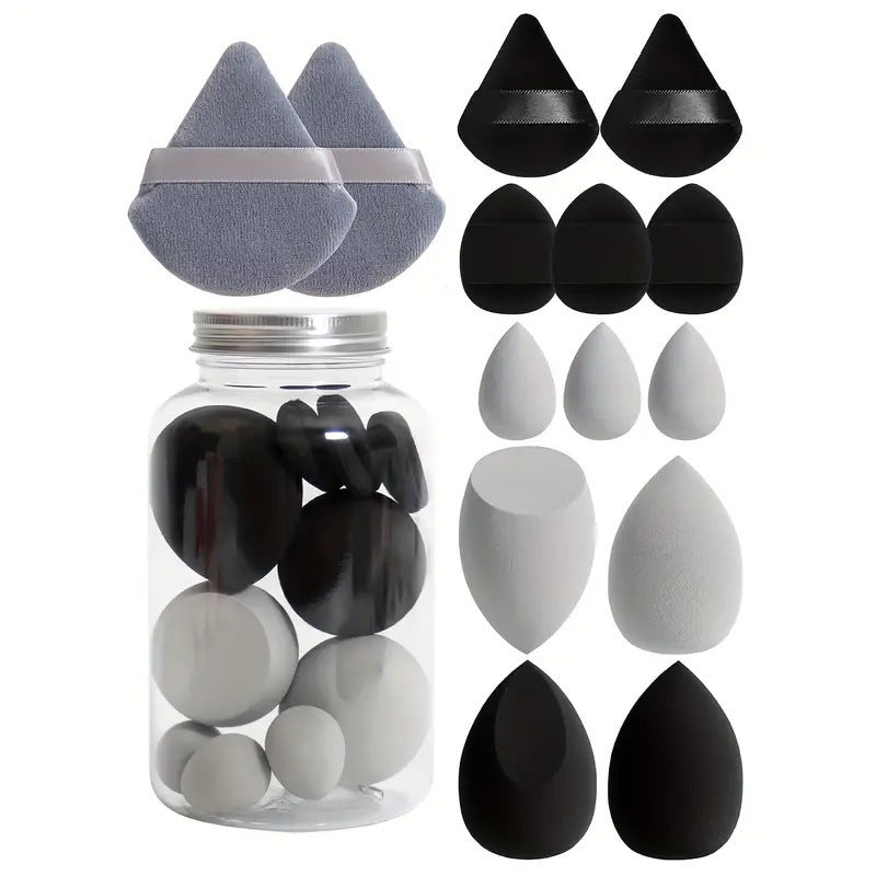 Export hot beauty egg set cross-border 14-piece mini triangle water drop puff air cushion makeup egg sponge