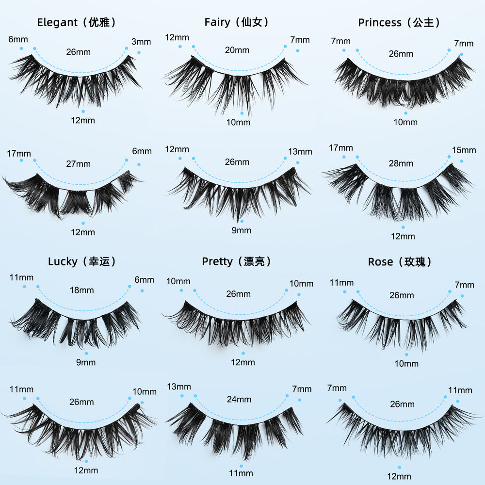 false eyelashes suit fox series 2 pairs of round magnetic thick magnetic eyelashes one piece magnetic curling