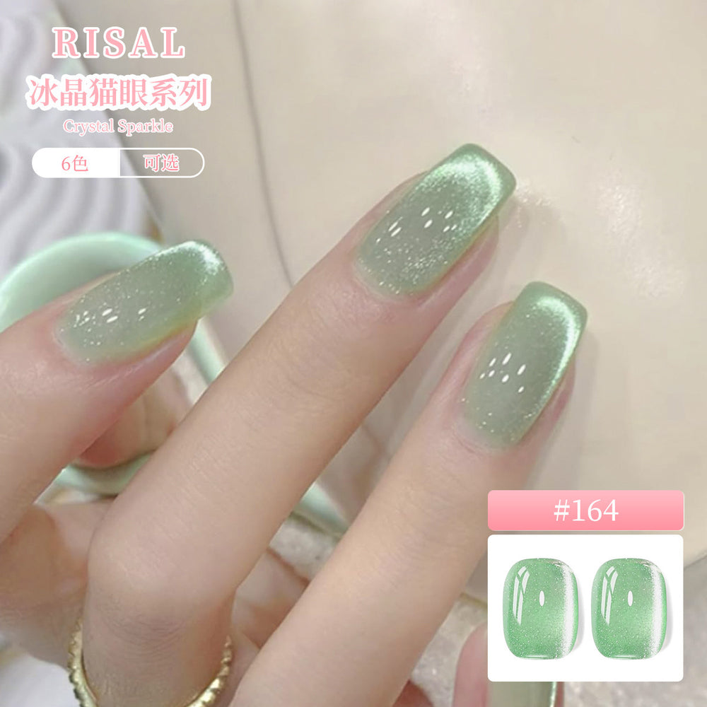 Risyal cat eye nail polish 5ml japanese style filling glue whitening without blackening ice transparent nail polish crystal cat eye