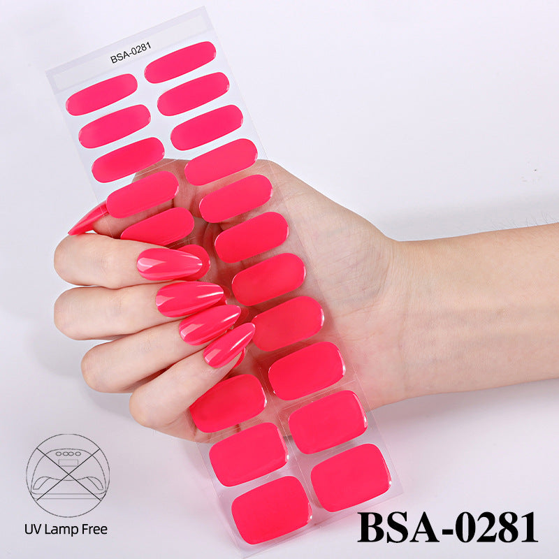 no-bake gel manicure stickers waterprooffashionpure color nail stickers no cure gel nail wraps