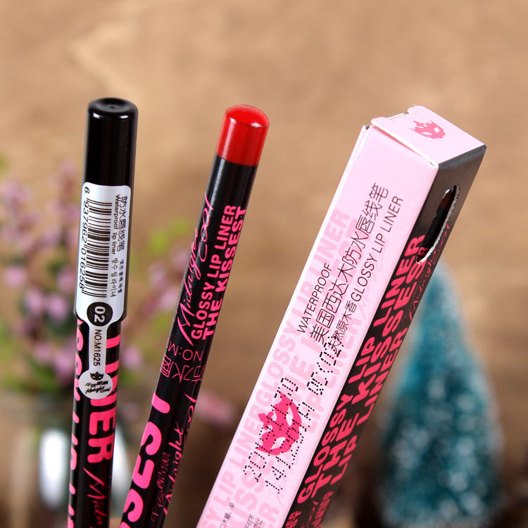 cosmetics midnight black waterproof lip liner - nude lip definition, long-lasting, smudge-proof 1625