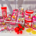 export glutathione skincare series: brightening oil, body lotion, face cream, bath salts, soap, and cleanser