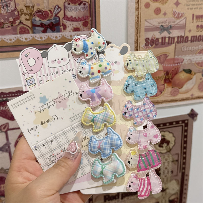 Summer new product puppy hair clip cartoon soft cute dopamine girl side duckbill clip bangs clip side clip