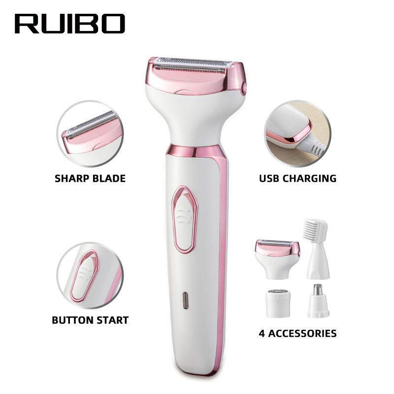 Electric women's shaver for intimate care - all-in-one epilator for underarms, pubic area, and private parts - trimming, shaving, and hair removal