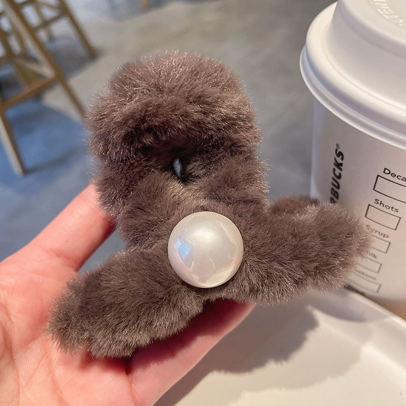 Stuffed gripper female fall and winter large hair clip classy sense ins shark clip hair volume multi-plate hair clip headwear hair accessories