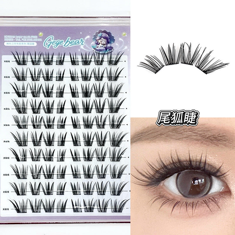 Gege bear korean style daily glue-free false eyelashes - lazy girl's segmented self-adhesive natural simulation eyelashes