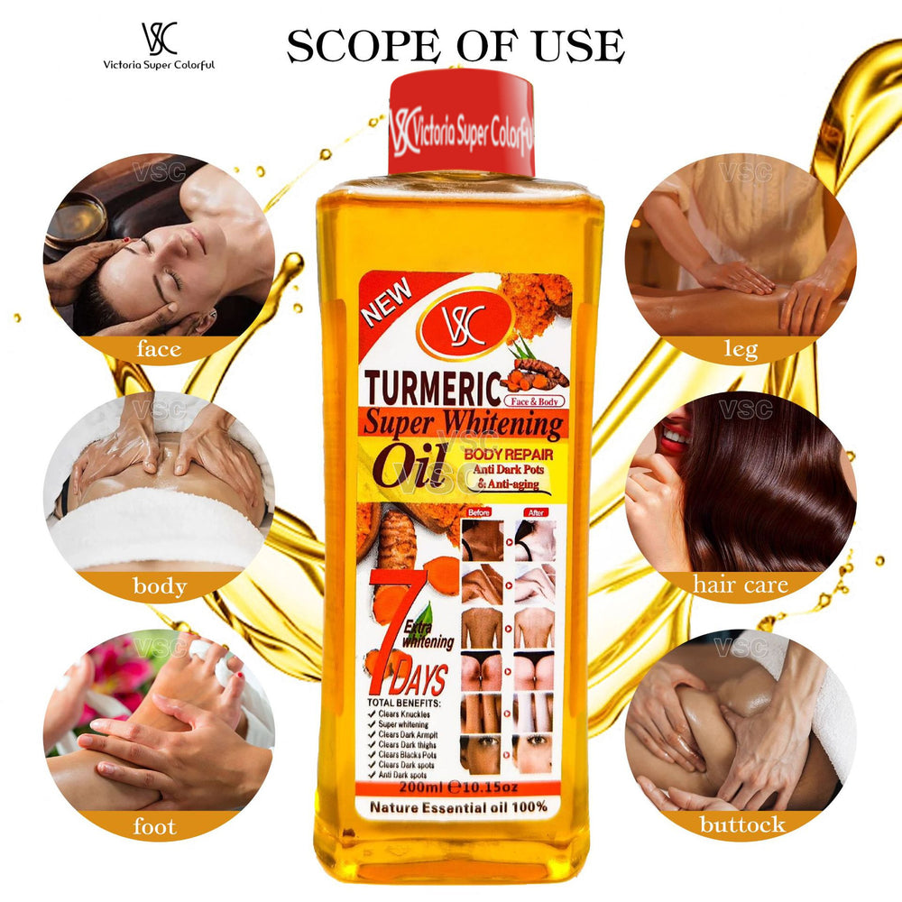popular red cover 7 days vc rose brightening and repairing essential oil body massage massage turmeric oil 200ml foreign trade