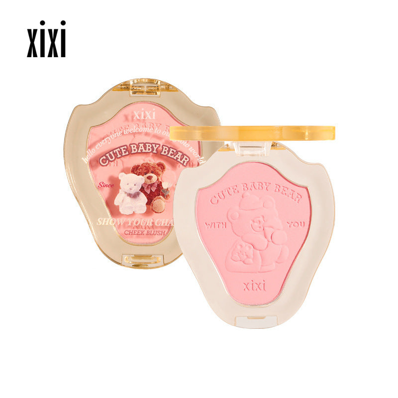 Makeup xixi working bear anti-internal roll single color blush natural nude makeup brightening contouring blush purple peach matte rouge