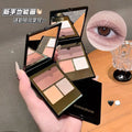 Kakashow aurora shimmer tri-color eyeshadow palette - matte, shimmer, and fine glitter - everyday versatile earth tones